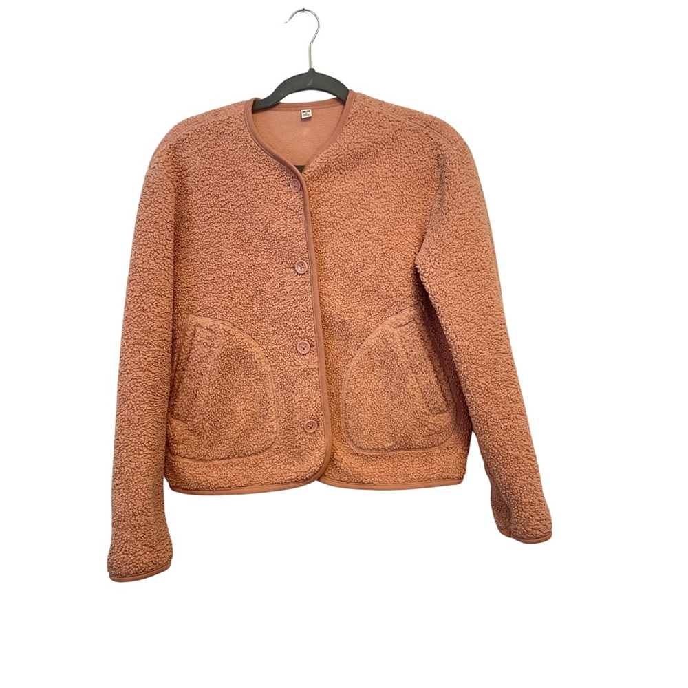 Uniqlo fleece sweater/jacket pink small